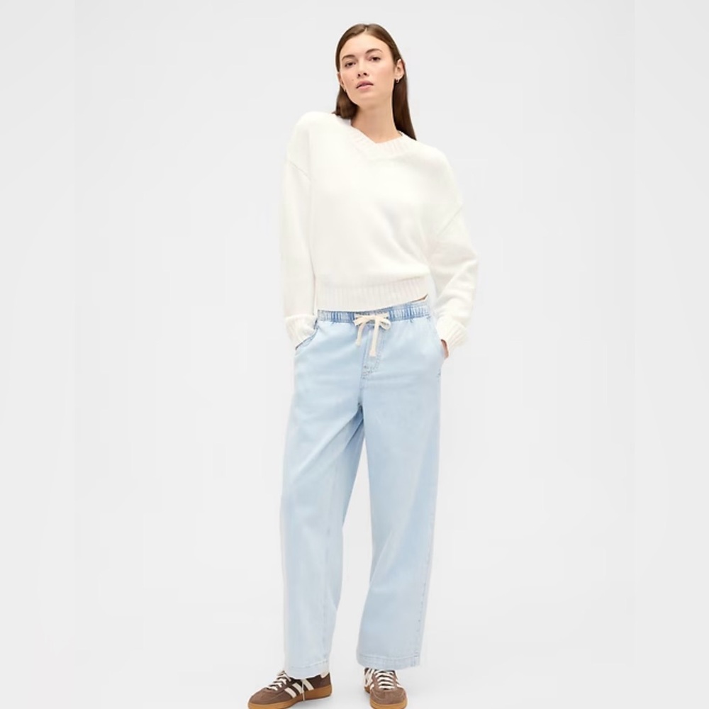 GAP Factory Women's High Rise Pull-On Wide-Leg Jeans